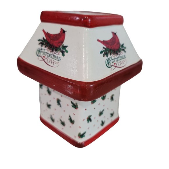 Charles Wysocki Christmas candle lamp cardinal bird mistletoe red and white - Picture 6 of 7